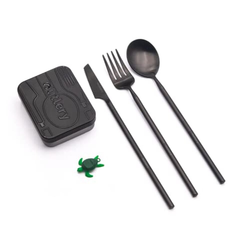 Outlery Reusable Travel Cutlery Set with Case - Portable Silverware